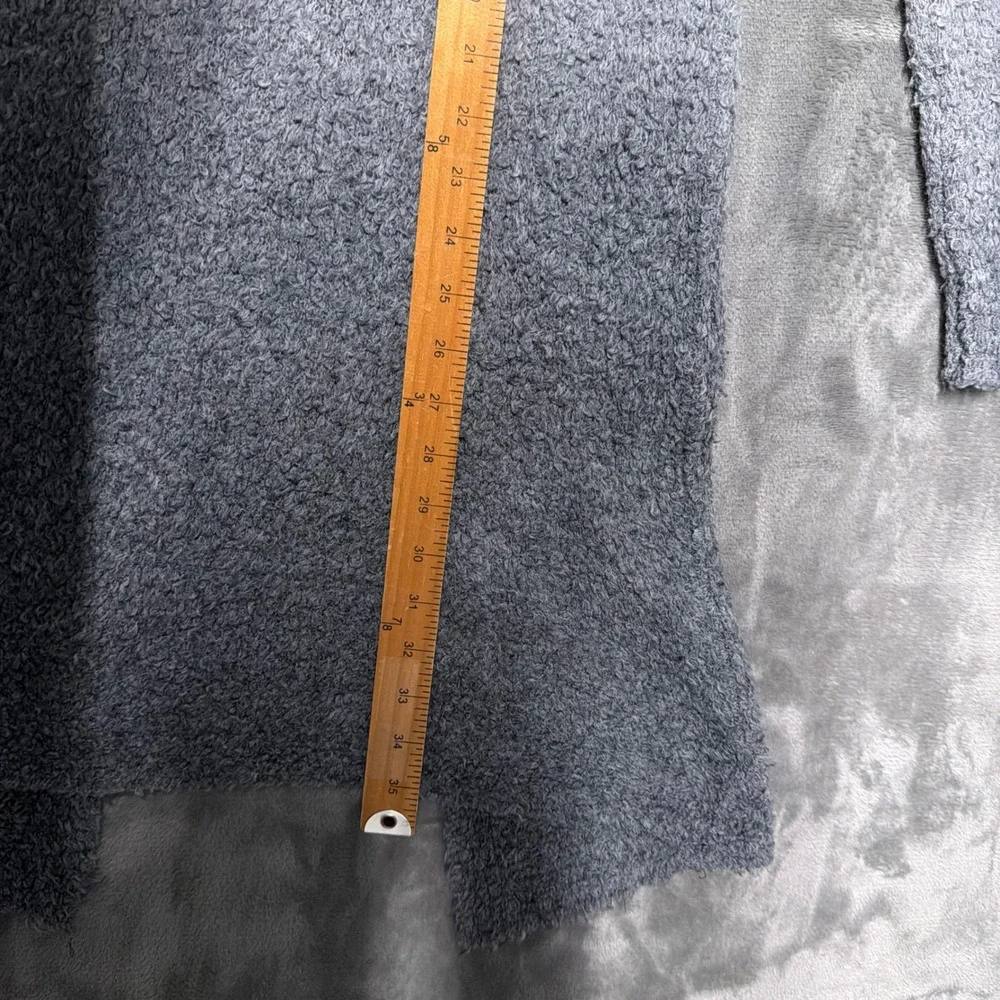 Barone‎ Firenze Cardigan Womens Small Ombre Gray Wool Long Boucle Minimalist
